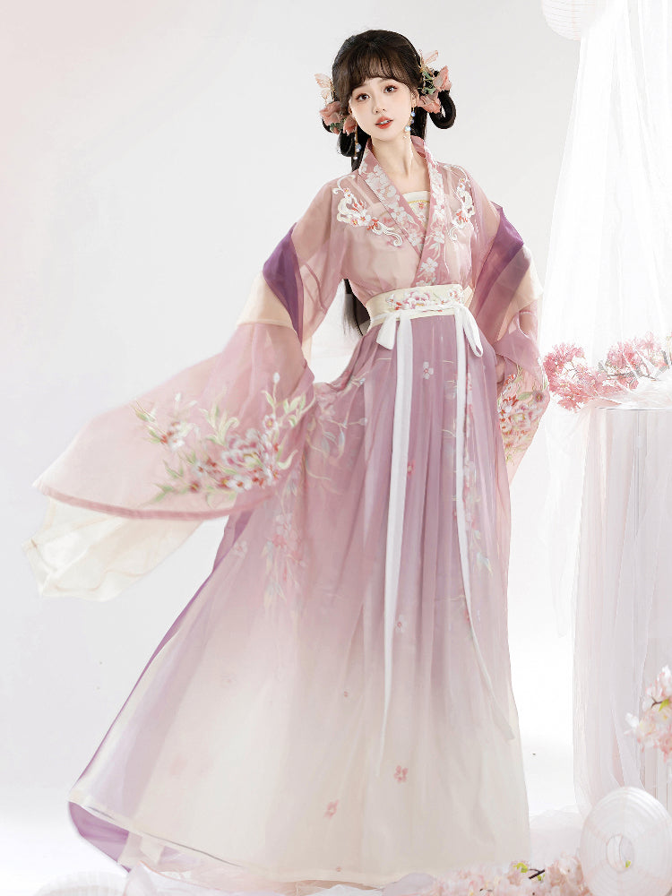 Flower Kite 鸢月 - Wei Jin Style Qiyao Ruqun Spring and Summer Hanfu