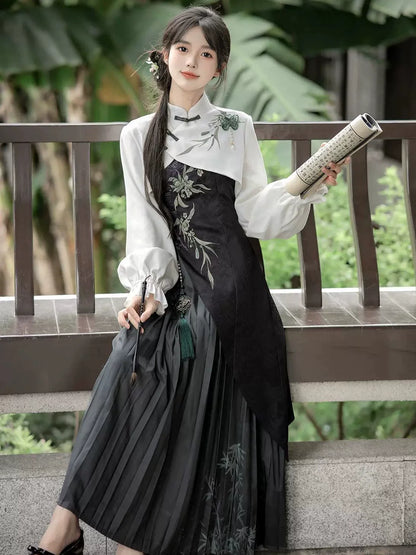 New Chinese Style Outfit: Snow in the Bamboo Ravine 竹涧雪