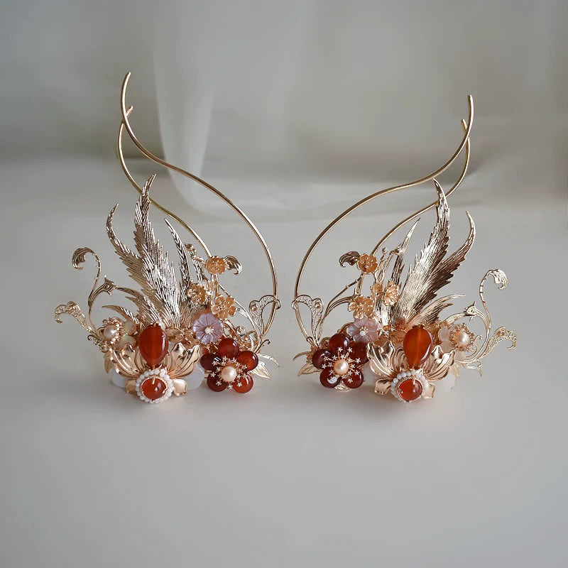 Hanfu Hair Accessories Set: Red Fox