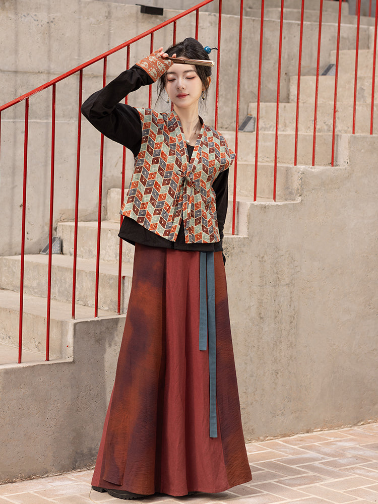 Zhu Lou Ci 朱楼辞 - Tang Dynasty Dunhuang Style Beizi Hanfu (Preorder)