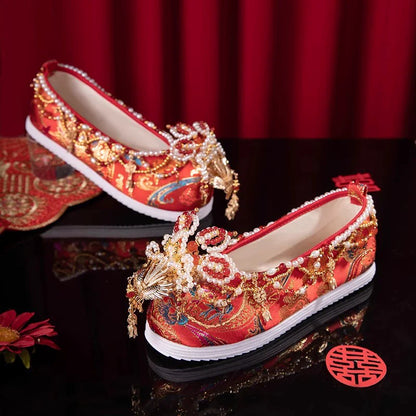 Fragrant Flowers - Embroidered Hanfu Bridal Shoes