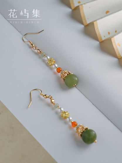 Vintage Stone Chinese Style Earrings