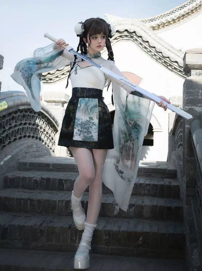 Qi Lolita Chinese Style Fairy Outfit, Landscape Deity