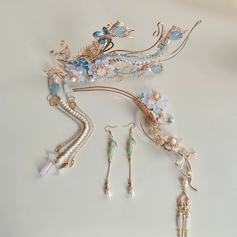 Hanfu Hair Accessories Set: Fengshuang Yin