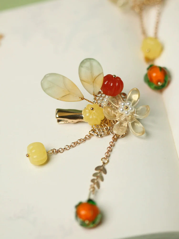 Hair Clip: Autumn Fruits