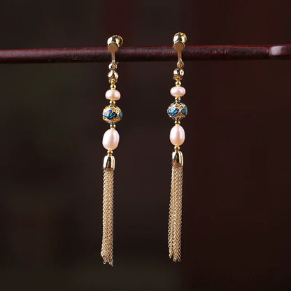 Alice Long Tassels Chinese Style Earrings