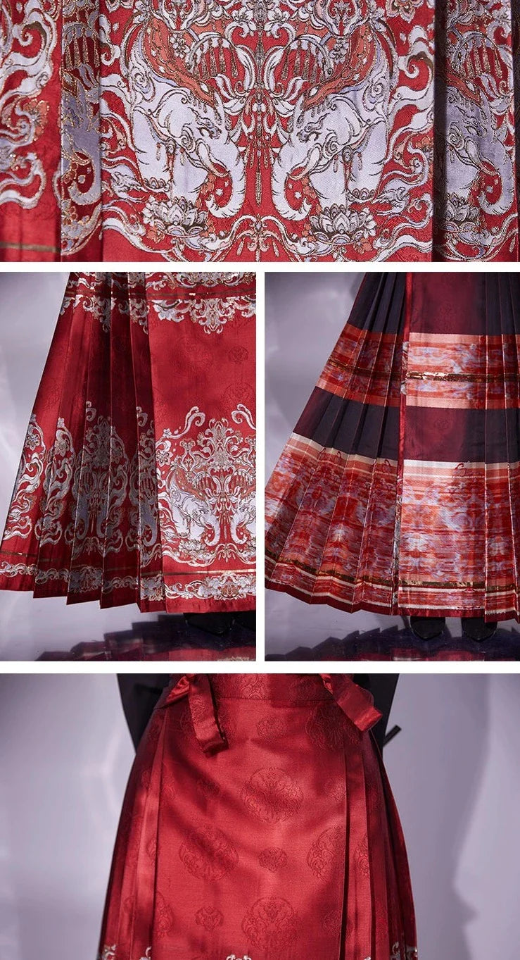 Ming Dynasty Modern Hanfu, Mamianqun, Auspicious Elephant 太平有象