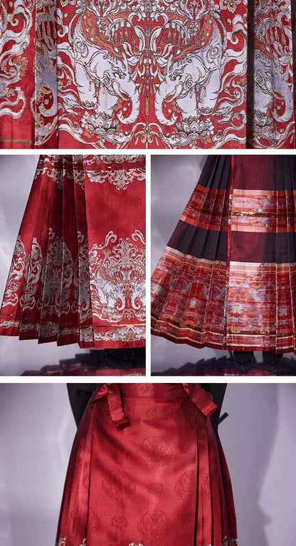 Ming Dynasty Modern Hanfu, Mamianqun, Auspicious Elephant 太平有象