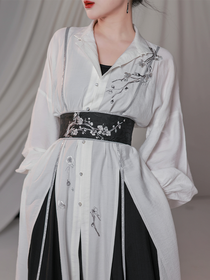 Plum Blossom Words 梅花词 - New Chinese Style Stand-Up Collar Shirt and Song Pants (Preorder)