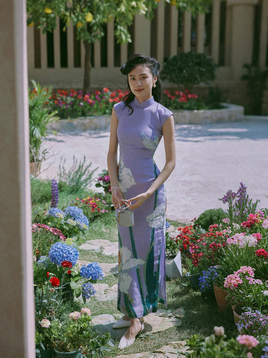 Chuding 初绽 - Spring and Summer Short Sleeve Hong Kong-Style Ramie Cheongsam (Preorder)
