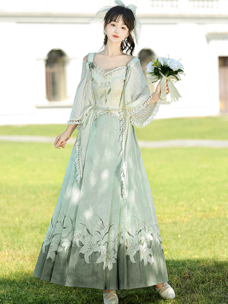 Spring Lyrics 春叙 - New Chinese Style Ming Dynasty Style Bustier and Mamianqun