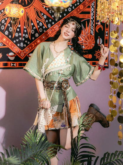 Linglu Sanskrit 菱路梵音 - Modern Dunhuang Inspired Hanfu Outfit for Summer (Preorder)