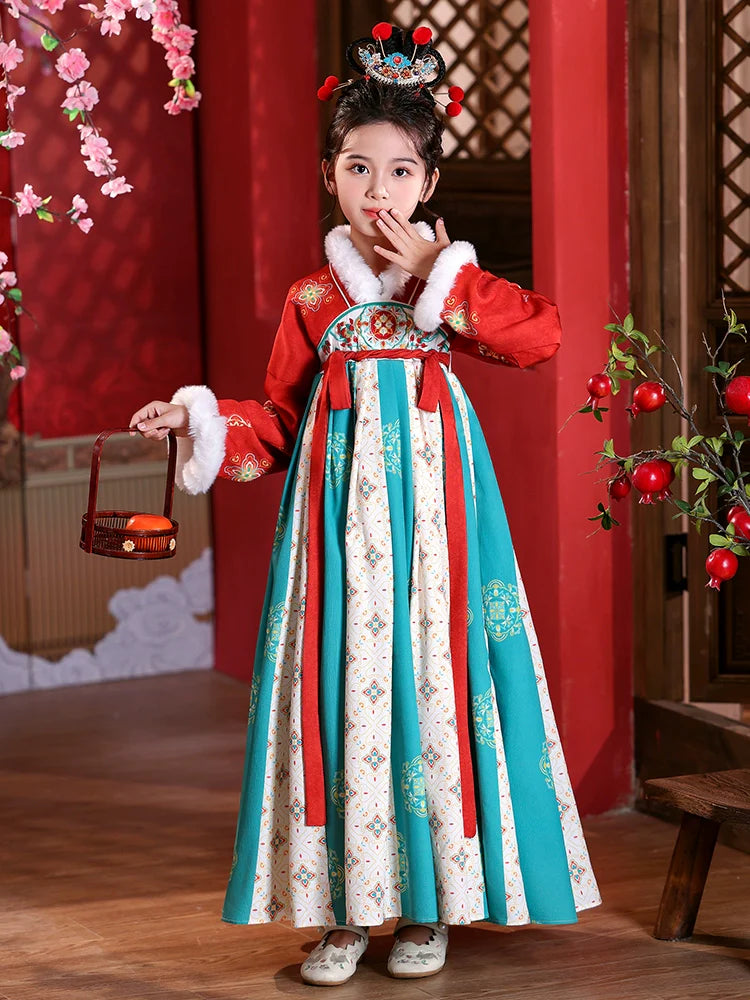 Madison - Winter Hanfu Dress, Dunhuang Flying Fairy Costume for Girls