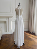 Ethereal Ruffle Rose White Dress