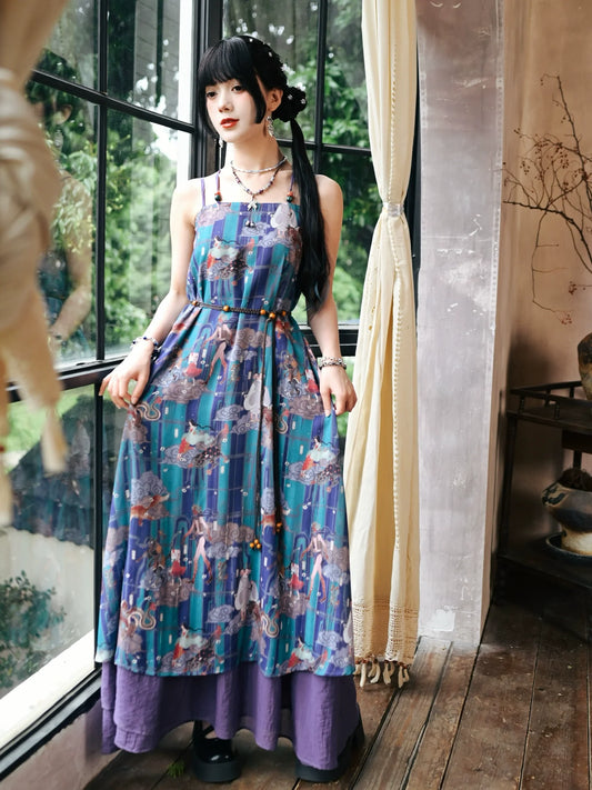 Phantom World 幻世集 - Traditional Chinese Element Printed Slip Dress