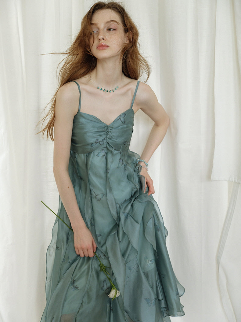 Butterfly Whisper Aqua Dress