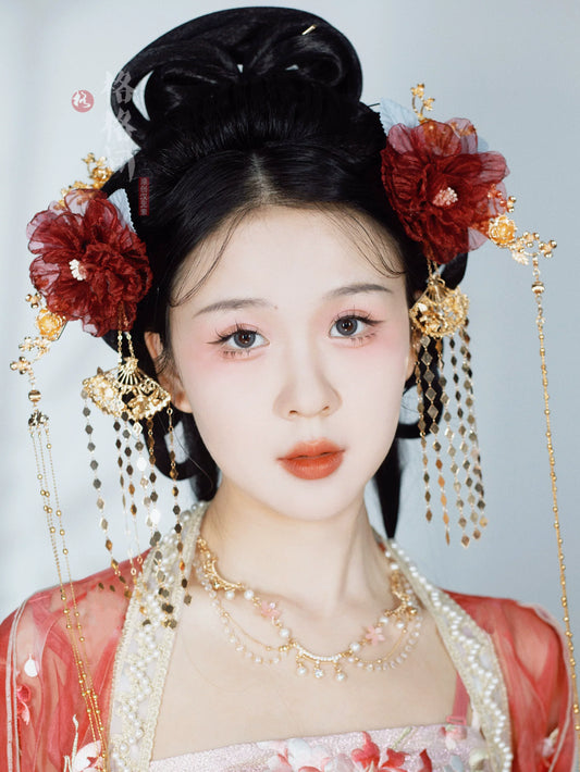 Hair Clips: Crimson Rose