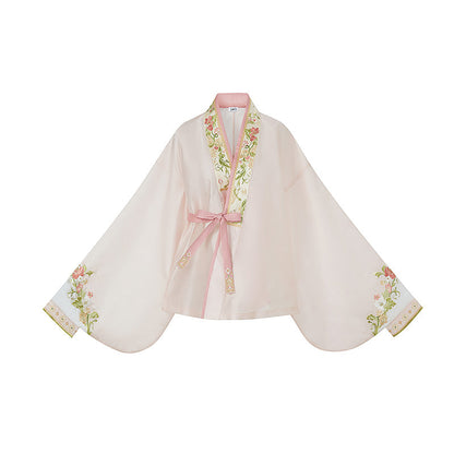 Bogu Linghua 博古菱花 - Cross Collar Top & Mamianqun Ming Dynasty Hanfu Set