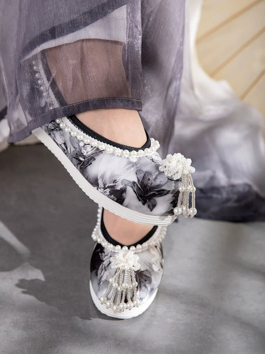 Ink -  Printed Chinese Art Shoes