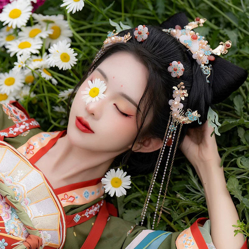 Hanfu Hair Accessories Set: Little Rabbit Fairy