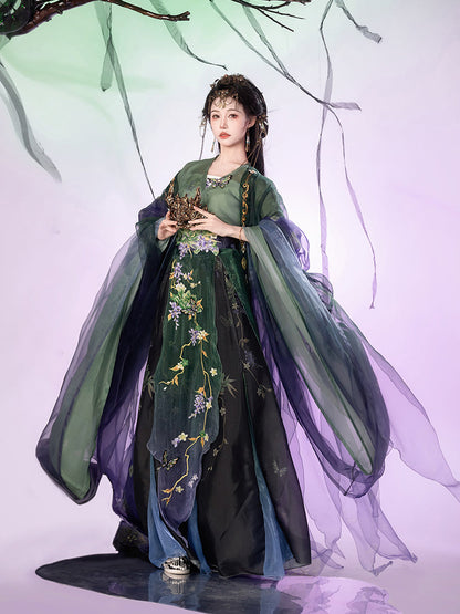 Cangwu Butterfly Shadow 苍梧蝶影 - Wei Jin Style Qiyao Ruqun (Preorder)