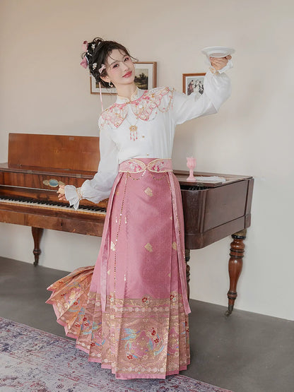 Ming Dynasty Modern Hanfu, Mamianqun, Spring Melodies 三春序 (Preorder)