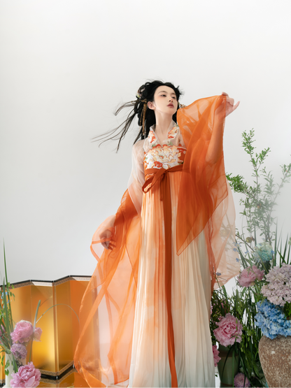 Orange Mint 橘香 - Tang Dynasty Style Hanfu Dress Heziqun