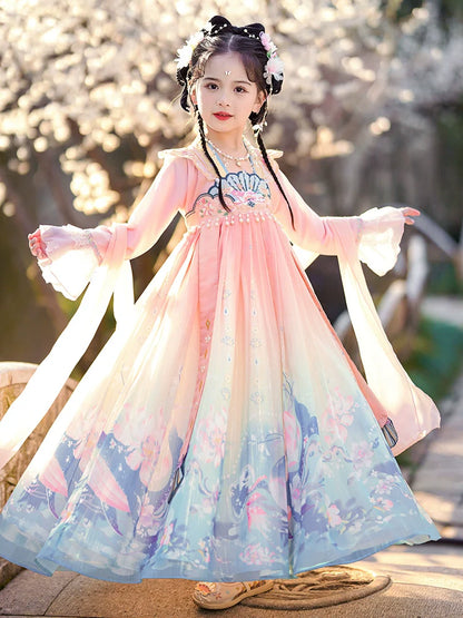 Whale - Tang Dynasty Hanfu Dress for Girls