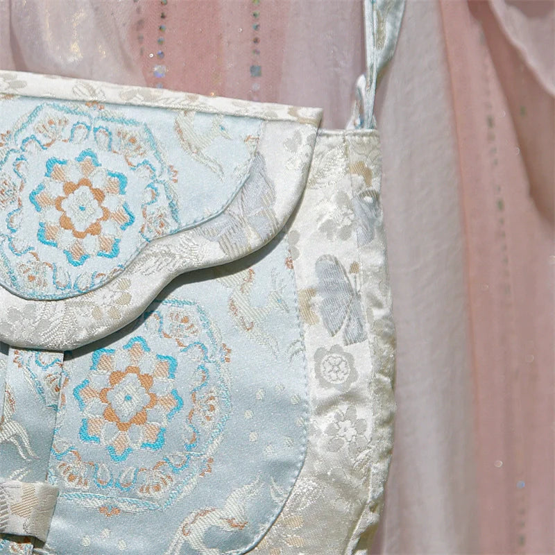 Snow Flowers Crossbody Merchant Bag for Women
