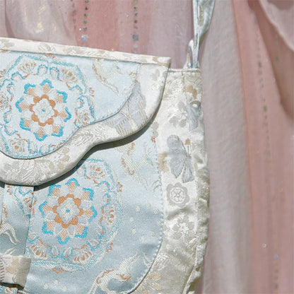 Snow Flowers Crossbody Merchant Bag for Women