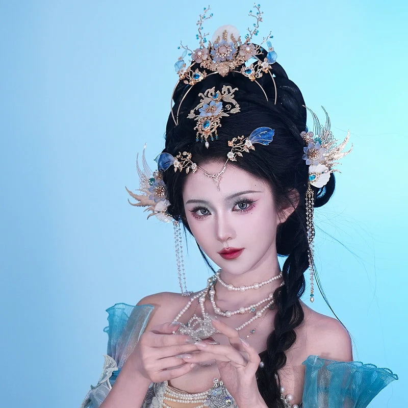 Hanfu Hair Accessories Set: Bihai Ballad