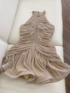 Glitter Blossom Embellished Mini Dress