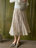 Champagne Sequin A-Line Skirt
