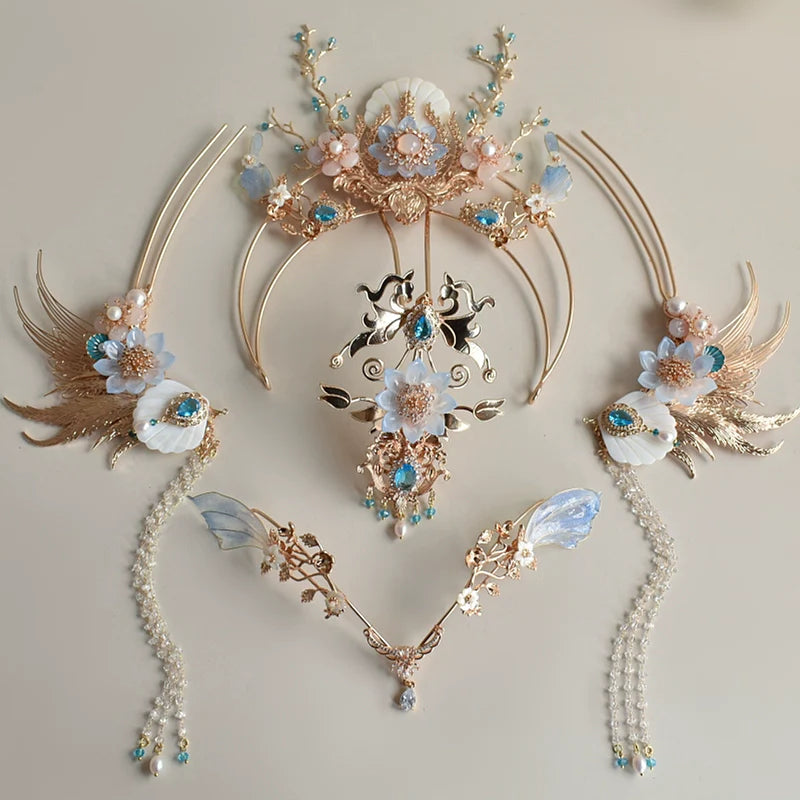 Hanfu Hair Accessories Set: Bihai Ballad