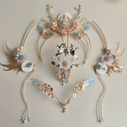 Hanfu Hair Accessories Set: Bihai Ballad