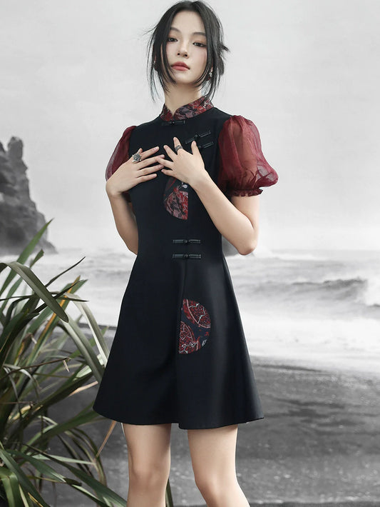 New Chinese Style Puff Dress: Orient