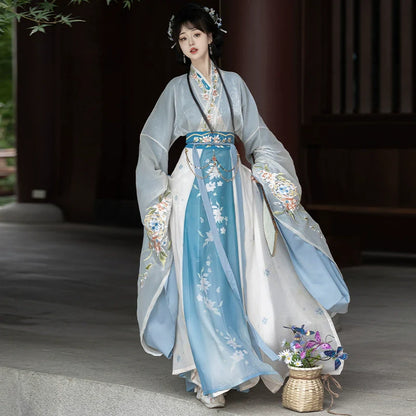 Nian Fanchen 念凡尘 - Wei Jin Style Cross Collar Qiyao Ruqun