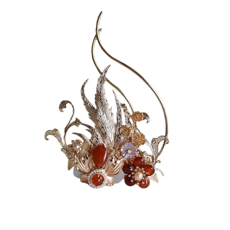 Hanfu Hair Accessories Set: Red Fox