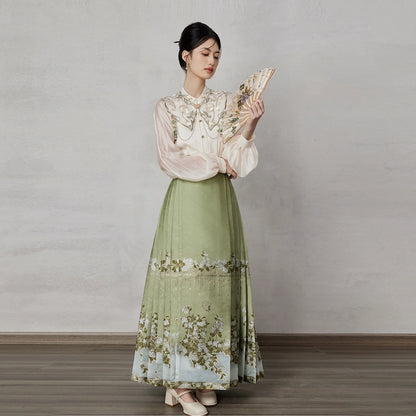 Ming Dynasty Modern Hanfu, Mamianqun, Pear Blossom Song 梨花颂 (Preorder)