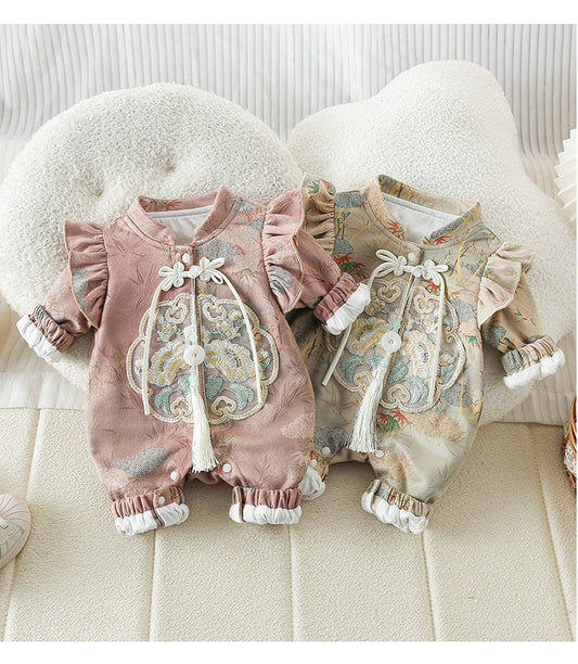 Rustic - Cheongsam Style Baby Onesies for Girls