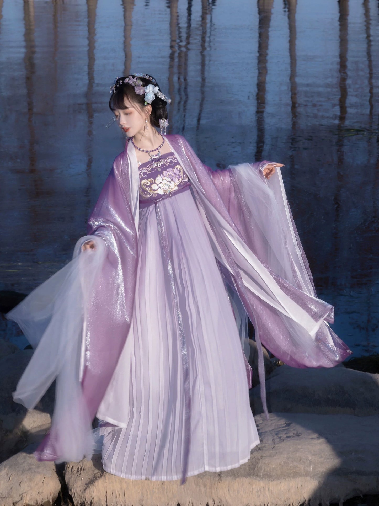 Mauve 桔梗 - Tang Dynasty Style Hanfu Dress Heziqun