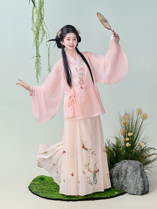 Pastel Linglong - New Chinese Style Ming Dynasty Hanfu Matching Set