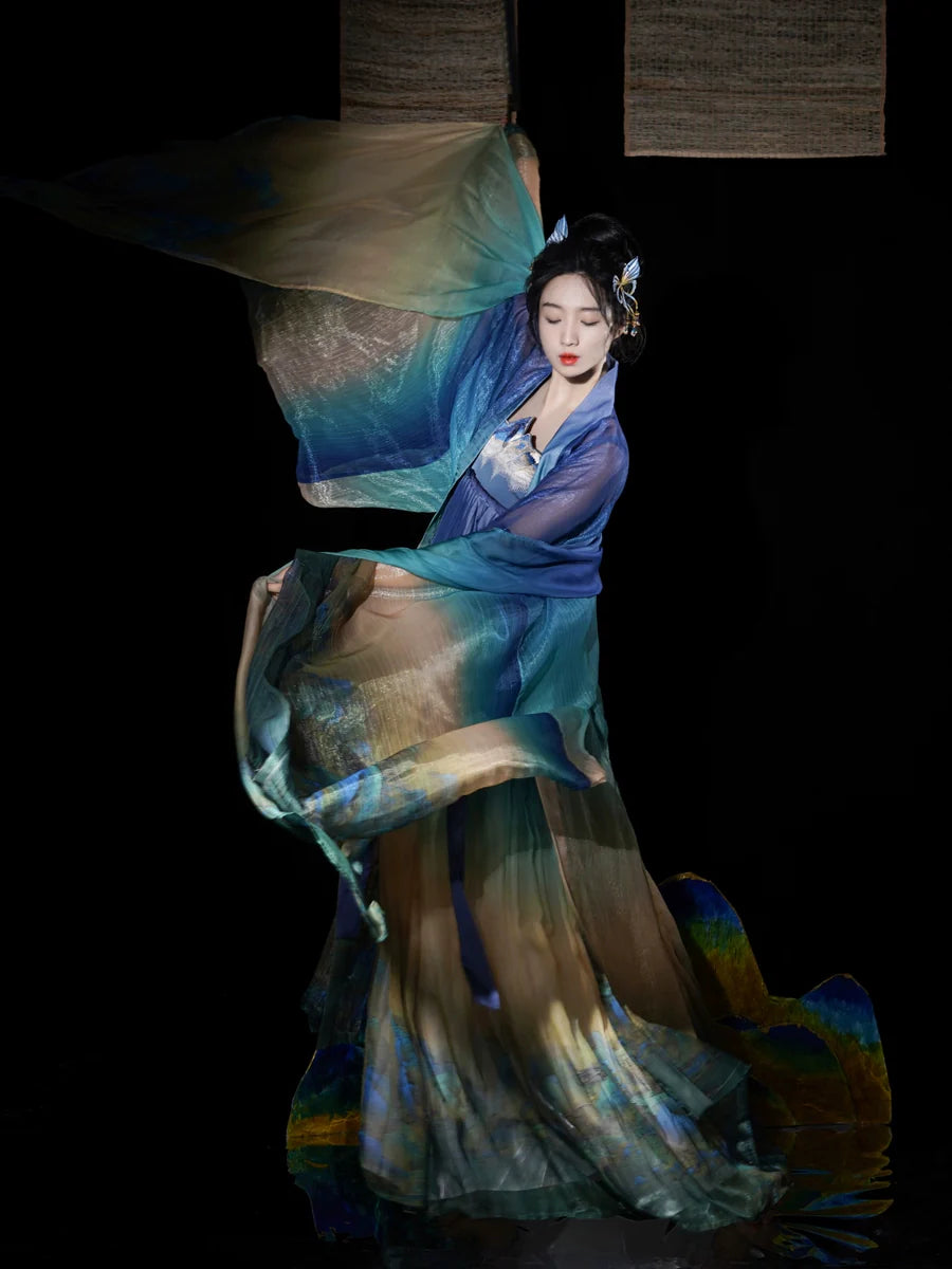 Daisy Blue 黛蓝 - Tang Dynasty Style Hanfu Dress Heziqun