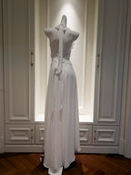 Ethereal Ruffle Rose White Dress