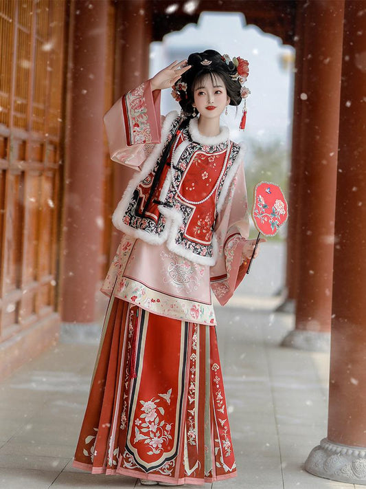 Celadon - Late Qing Dynasty Han Lady Outfit for Autumn and Winter