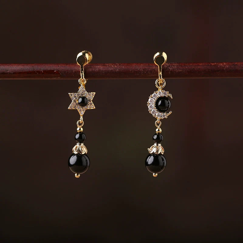 Sun and Moon Chinese Style Earrings