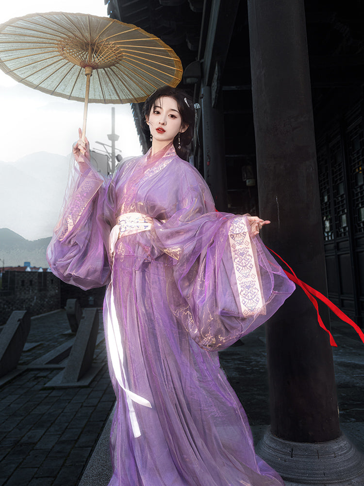 Amethyst - Warring States and Han Dynasty Straight Hem Robe