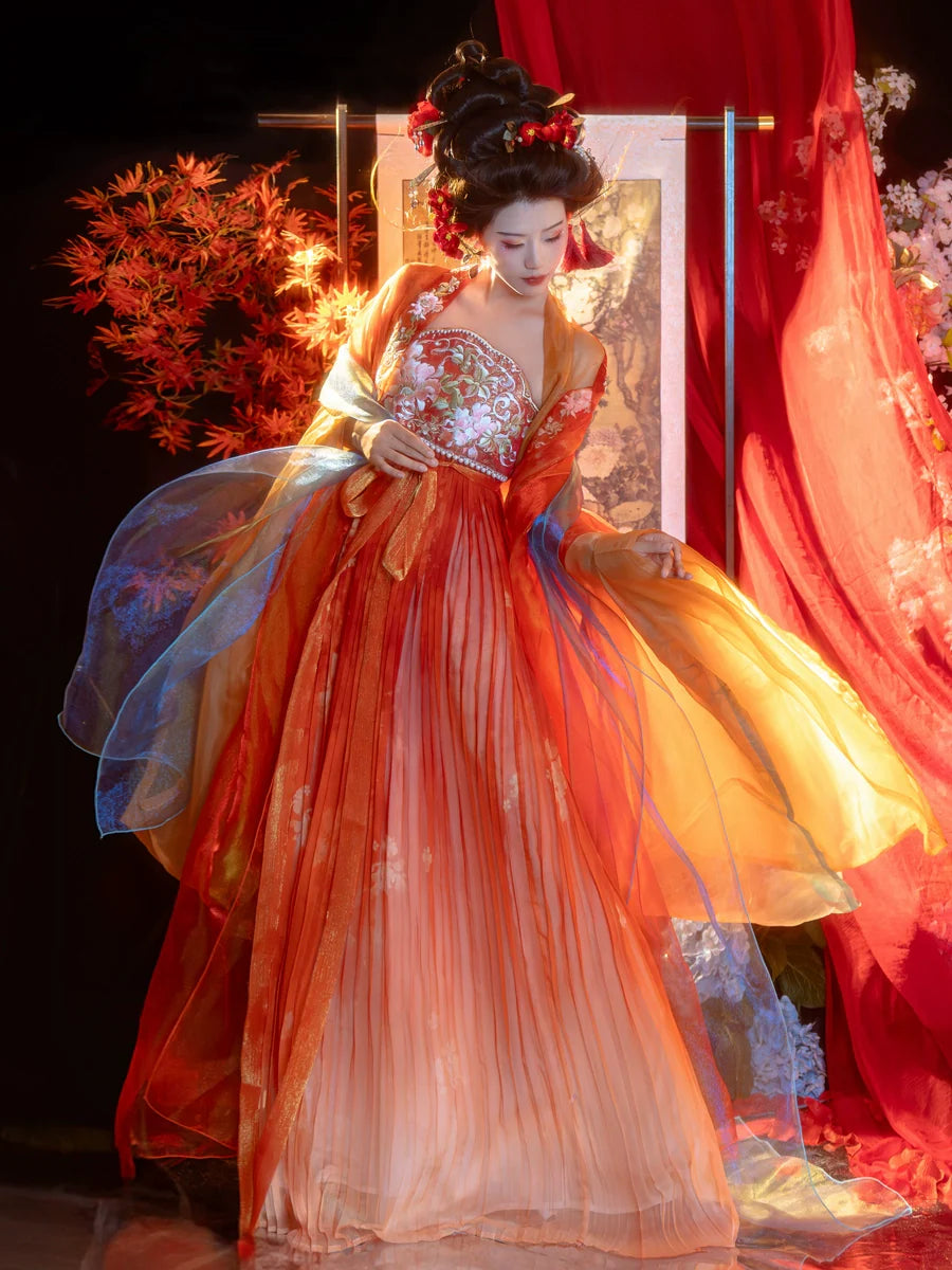 Golden Iris - Tang Dynasty Style Hanfu Dress Heziqun