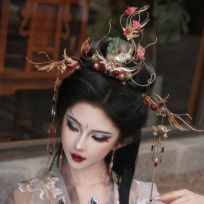 Hanfu Hair Accessories Set: Crane Shadow