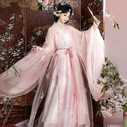 Butterfly Wind 粉黛蝶风 - Straight Hem Robe Ancient Costume